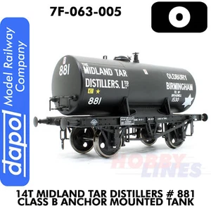 Class B Anchor Mounted Tank Midland Tar Dist 881 wagon 1:43.5 O Dapol 7F-063-005 - Picture 1 of 4