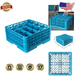 Versatile Stackable Glass Rack - 16 Compartments with 3 Extenders for Kitchens - Picture 1 of 12