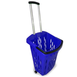 GERSO Carrello della spesa 40 litri  cestino della spesa con ruote blu - Imagen 1 de 4