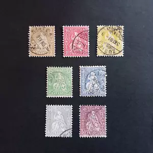 SVIZZERA 1867/78 ALLEGORIA HELVETIA SEDUTA, SERIE DI 7 VALORI USATI - Bild 1 von 2