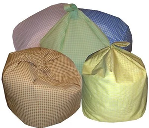 Gingham Check Bean Bag (Childrens Toddler Kids) - Picture 1 of 6