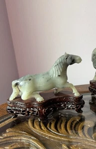Vintage Hand Carved Jade Stone Sculpture With Custom Base 4.25” - Picture 1 of 7
