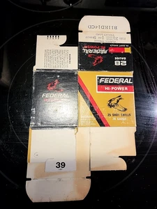 Vintage FEDERAL HI-POWER,, 28 Gauge Empty ShotShell Box Ducks 9 Shot - Picture 1 of 2