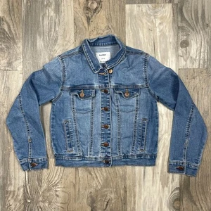 Old Navy Girls Denim Jean Jacket Large 10 12 Button Down Blue - Picture 1 of 6
