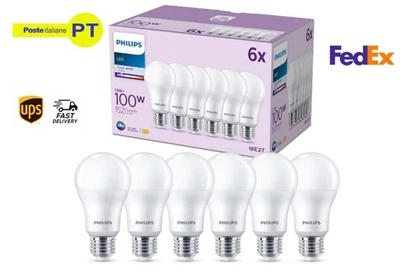 Philips Lampadine LED E27 100W Equivalenti 4000K Luce Naturale, 6 Pezzi - Immagine 1 di 4