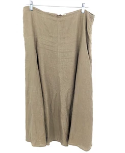 Gonna Eileen Fisher donna media svasata lino irlandese foderata boho estiva casual - Foto 1 di 10