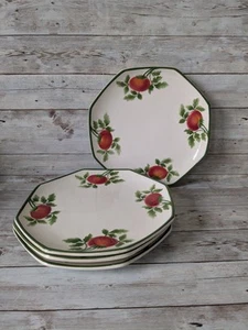 Platos octogonales de tomate Mettlach Villeroy and Boch (4) gres 8,5" - Imagen 1 de 8