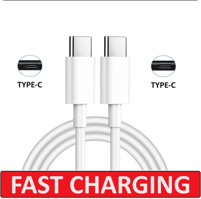 USB-C Cable To USB-C Braided Fast Charger Cable Type C Lead For iPhone 15 16 - Image 1 of 4