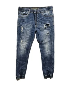 American Eagle Men’s Active Flex Distressed Denim Jean Joggers Size Medium - Picture 1 of 4