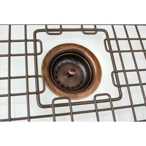 3.5 in. Basket Strainer Drain with Post Style Basket Antique Copper - Picture 1 of 8