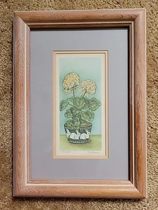 Grace Feyock Framed Matted & Signed Watercolor Print 396/1800 Rabbits 10"×14" - Picture 1 of 8