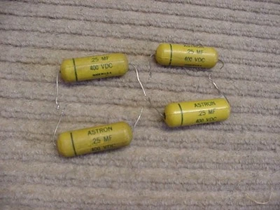 4 Tapas Tono Guitarra Condensador Mostaza Astron .25 uf 400v De Colección Foto 1 de 4