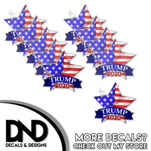 Donald Trump Bumper Sticker 2020 Keep America Great Star Trump 2020 5" - 10 Pack - Picture 1 of 3