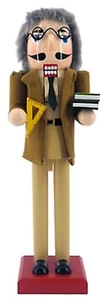 Wooden Christmas Nutcracker, 14" WHITE MALE TEACHER WITH BOOKS & RULER, TX - Picture 1 of 15