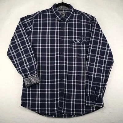 PEPE JEANS CO. LONDON Men's Shirt Size XL Plaid Blue Flip Cuff Front Pocket - Image 1 of 4