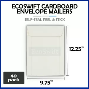 Sobre de cartón plano para envío de fotos blancas EcoSwift de 40 - 9,75" x 12,25" - Imagen 1 de 8