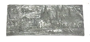 Pewter Wall Hanging of Koln Cologne Cathedral in Relief 10.3/4 x 4.1/2 inches - Picture 1 of 2