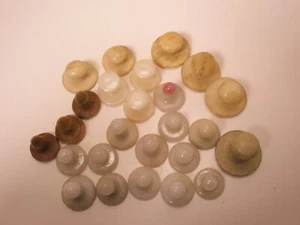 White Plastic Edwardian Era Vintage Formal Shirt Stud lot tuxedo (sl04) - Picture 1 of 5