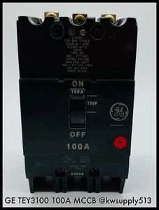 TEY3100 ~ GE TEY3100 100A 3P 480/277VAC 250VDC MCCB ~ Inspected/90 Day Warranty - Picture 1 of 5