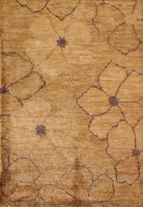 Nature Print Modern Moroccan Oriental Area Rug 5'x7' Jute Hand-knotted Carpet - Picture 1 of 12