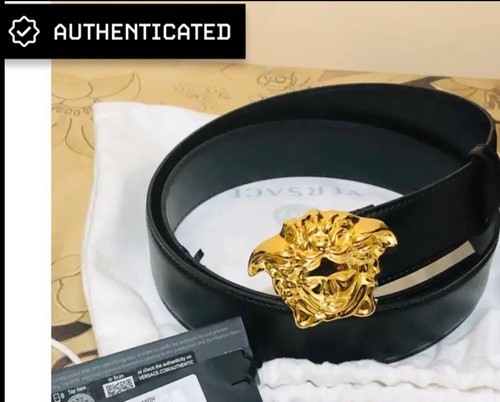 Cintura uomo in pelle Versace La Medusa nuova con etichette più misure