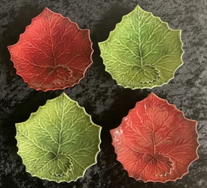 Vintage LEAF PLATES Williams-Sonoma  7 in. Bread Desert Plate-SET of 4  ITALY - Picture 1 of 8