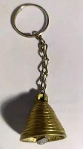 Antique old collectible keychain key ring metal brass bell masonry masonic - Picture 1 of 4