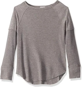 Splendid Girls' Big Long Sleeve Top Light Charcoal Heather Grey Size 14 - Picture 1 of 2