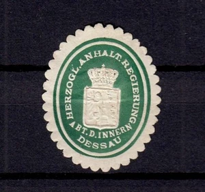 423246/ Siegelmarke – Herzogl. Anhalt. Regierung - Abt. d. Innern - Dessau - Picture 1 of 1