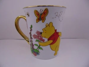 Winnie The Pooh Eeyore Piglet Coffee Porcelain Mug with Gold Handle NEW Zrike - Picture 1 of 9