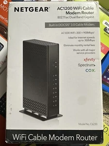 NIB NETGEAR Modem kablowy Wbudowany router WiFi (C6230) AC1200 DOCSIS 3.0 - Zdjęcie 1 z 5