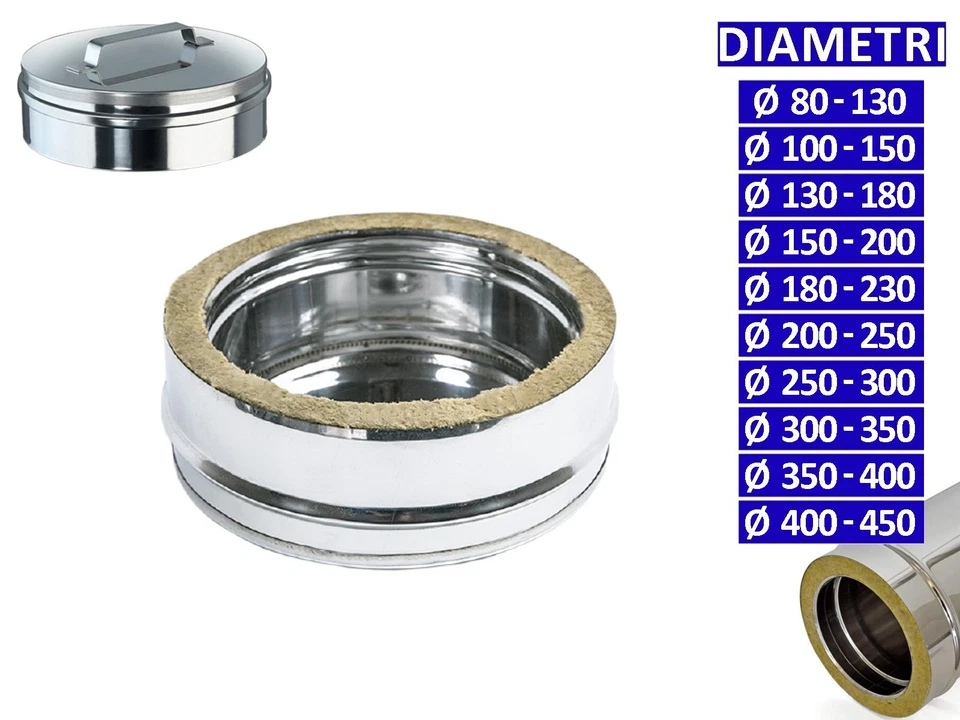 ALLINOX Tappo Cieco Condensa Doppia Parete Canna Fumaria Coibentata