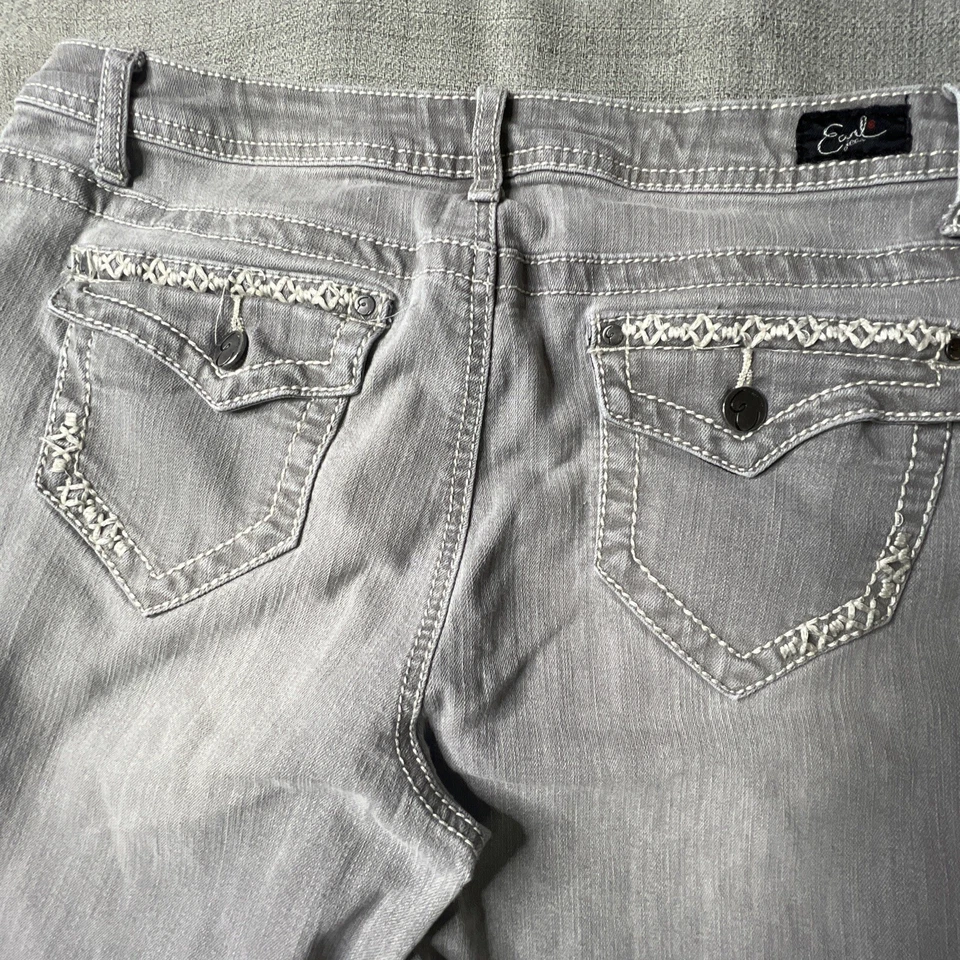 Pantalones de mezclilla Earl Jean ajustados 10 grises para mujer puntadas gruesas Foto 1 de 4