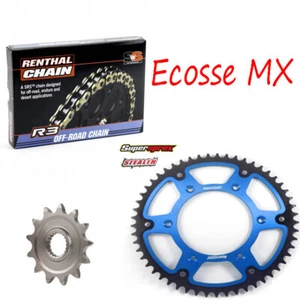 Yamaha WR450F Gold Renthal R3 Oring Chain Supersprox Blue Stealth Sprocket Kit - Picture 1 of 5