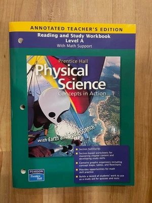 Physical Science Concepts in Action Teacher's Edition, Study Workbook Level A - Image 1 of 3