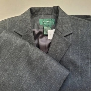 Conjunto de traje falda de tweed 100 % lana gris talla 10 vintage Ralph Lauren para mujer  - Imagen 1 de 20