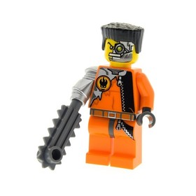 1X Lego Minifigure Agents Saw Fist Orange Mechanical Arm Hair Saw 8631 AGT005