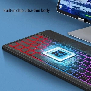 Backlit Rechargeable Wireless Keyboard & Mouse Set for For ipad Portable and - Picture 1 of 8