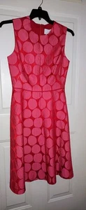 Pearl By Lela Rose Red/Pink Dot Reverse Dress Size 8 New With Tags - Picture 1 of 9