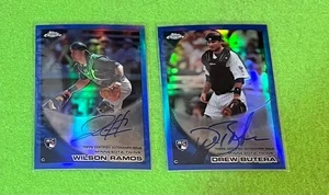 Wilson Ramos Drew Butera MLB Twins 2010 Topps Chrome Blue Refractor Autographs - Picture 1 of 2