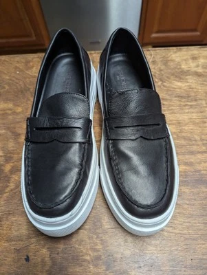 Mocasín con plataforma de cuero negro Ava J/Slides nuevo sin etiquetas - 10M Foto 1 de 4