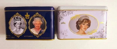 Queen Elizabeth II & Princess Diana English Breakfast Tea Collectible Tin W/Tea - Image 1 of 4