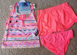 NWT! ZeroXposure Girl's Size XL(16) 3 Piece Soleil Swimsuit/ Short Set. UPF 30+. - Picture 1 of 1