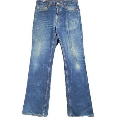 Винтажный Levis 517 джинсы мужчин 33 x 33 Med синий джинсовой ткани красный вкладка Bootcut 90-х США выцветший изящный - Изображение 1 из 4