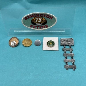 Vintage 70s Trap Shooting Medals and Remington Peters Patch - Picture 1 of 19