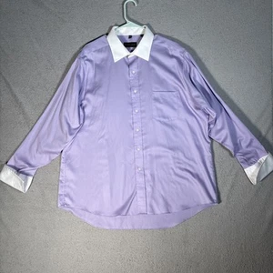 Donald J Trump Signature Collection Shirt Men’s Size 18 34/35 Lavender White - Picture 1 of 13