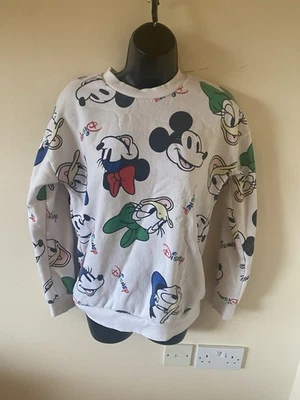White Disney Design Sweatshirt Size S ( Has Glue Marks) - Image 1 of 4