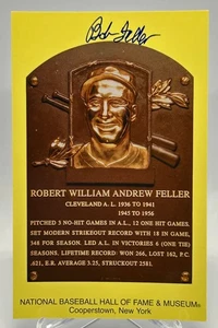 Postal autografiada del Salón de la Fama del Béisbol de Bob Feller casi nueva - Imagen 1 de 2