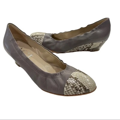Zapatos de salón AGL Attilio Giusti Leombruni Jody puntera cuña para mujer 9 39 piel de serpiente gris Foto 1 de 4