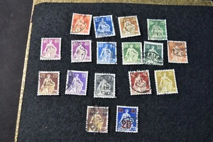 SWITZERLAND 17 STAMPS 1907-1921 INCLUDES S141+S145+S189-USED - Picture 1 of 7